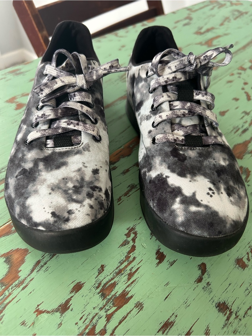 NOBULL Black & White Tie-Dye Canvas Sneakers